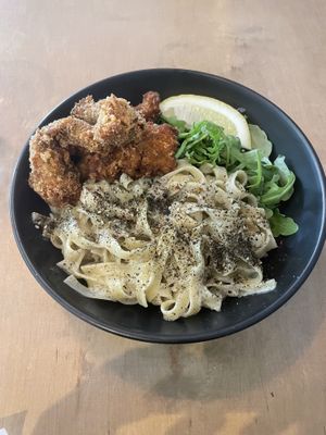 Vegan shrimps  at Lokal Vegan Bistro in Warsaw