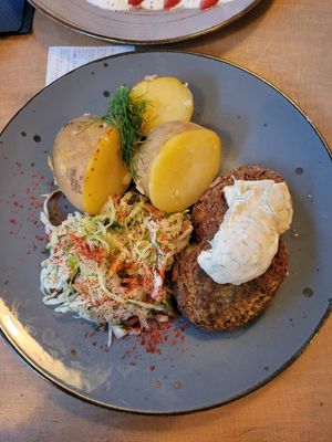 Millet Patties at Lokal Vegan Bistro in Warsaw