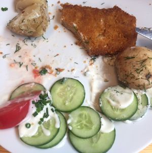 it was hard to take photo before, so delicious  at Lokal Vegan Bistro in Warsaw