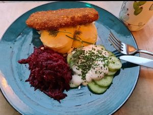 Zimowy schabowy at Lokal Vegan Bistro in Warsaw