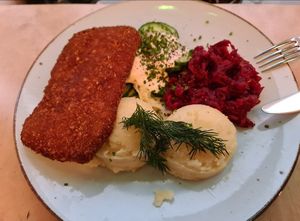 Winter schabowy at Lokal Vegan Bistro in Warsaw