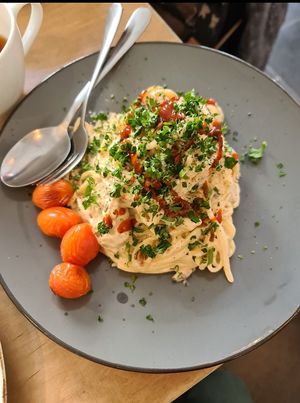 Spaghetti bolonese at Lokal Vegan Bistro in Warsaw