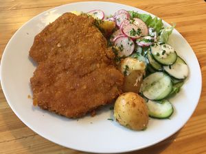 oversized schabowy at Lokal Vegan Bistro in Warsaw