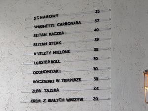 Menu at Lokal Vegan Bistro in Warsaw