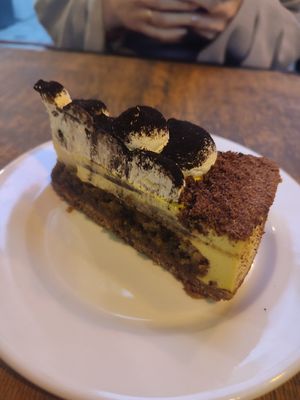tiramisu cake at Lokal Vegan Bistro in Warsaw