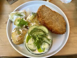 Fried cutlet  at Lokal Vegan Bistro in Warsaw