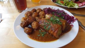 Seitan roulade at Lokal Vegan Bistro in Warsaw