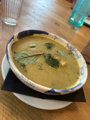 Sorrel soup  at Lokal Vegan Bistro in Warsaw