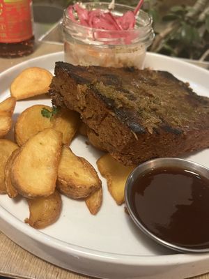 bbq seitan ribs  at Lokal Vegan Bistro in Warsaw