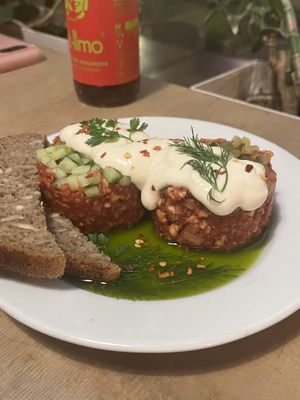 tartar appetizer  at Lokal Vegan Bistro in Warsaw