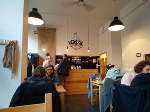 inside at Lokal Vegan Bistro in Warsaw
