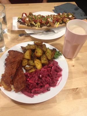 Spare Ribs and Zapiekanka at Lokal Vegan Bistro in Warsaw