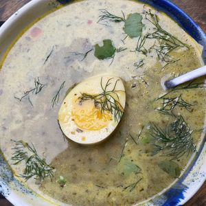 Soup at Lokal Vegan Bistro in Warsaw