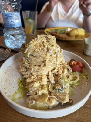 Carbonara  at Lokal Vegan Bistro in Warsaw