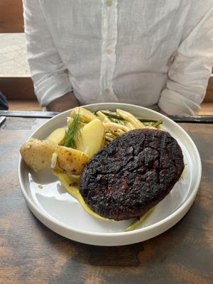 Seitan steak (looks better once cut open)  at Lokal Vegan Bistro in Warsaw