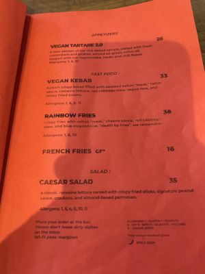Menu  at Lokal Vegan Bistro in Warsaw
