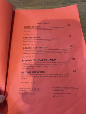 Menu  at Lokal Vegan Bistro in Warsaw