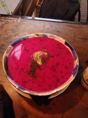 Chłodnik at Lokal Vegan Bistro in Warsaw