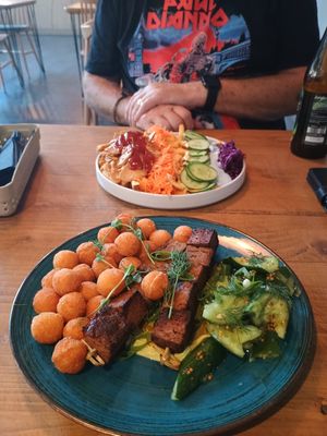Generous portions of tasty food at Lokal Vegan Bistro in Warsaw