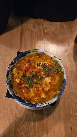 Pumpkin soup at Lokal Vegan Bistro in Warsaw