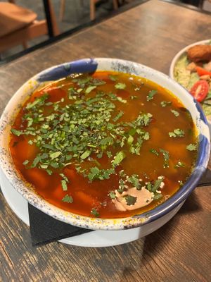 Pumpkin soup. at Lokal Vegan Bistro in Warsaw