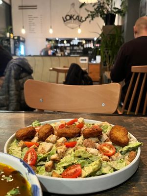 Caesar salad. at Lokal Vegan Bistro in Warsaw