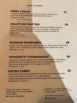 Main courses. at Lokal Vegan Bistro in Warsaw