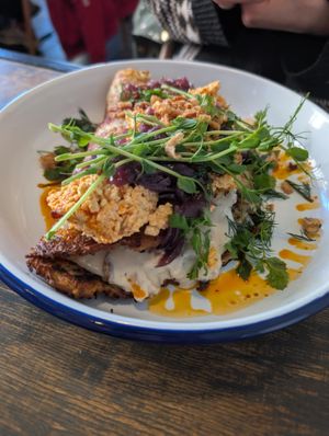 Placek ziemniaczany at Lokal Vegan Bistro in Warsaw