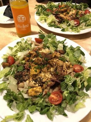 Chick’n pasta  at Lokal Vegan Bistro in Warsaw