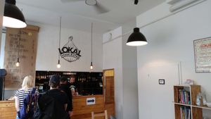 Inside the restaurant at Lokal Vegan Bistro in Warsaw
