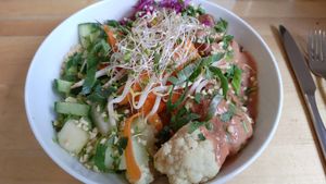 "Gado Bowl" delicious! at Lokal Vegan Bistro in Warsaw