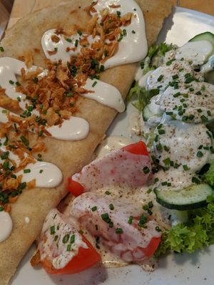 Russian pancake at Lokal Vegan Bistro in Warsaw