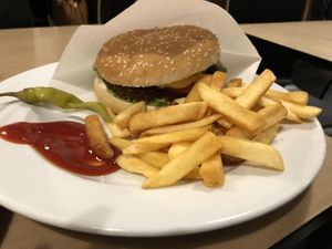 Beyond burger at Lokal Vegan Bistro in Warsaw