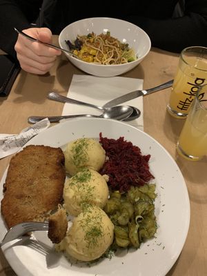 Fried cutlet at Lokal Vegan Bistro in Warsaw