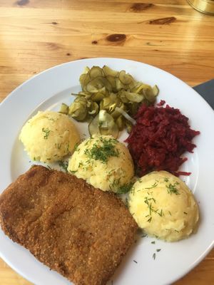 Vegan cutlet, typical polish food but made vegan! at Lokal Vegan Bistro in Warsaw