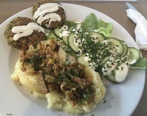 ‘Egg’ cutlet at Lokal Vegan Bistro in Warsaw