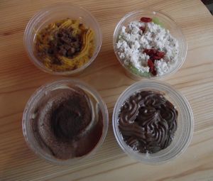 Variety of vegan fruit creams at Vegettoria - Sladkishnicata in Sofia