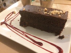 Chocolate cake at VIVA in Madrid