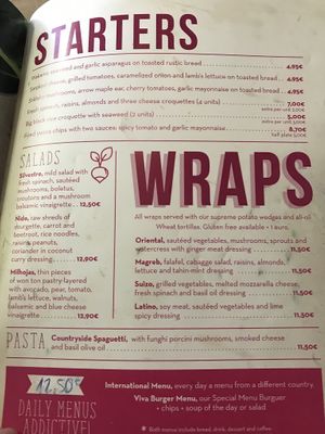 Starters and wraps at VIVA in Madrid