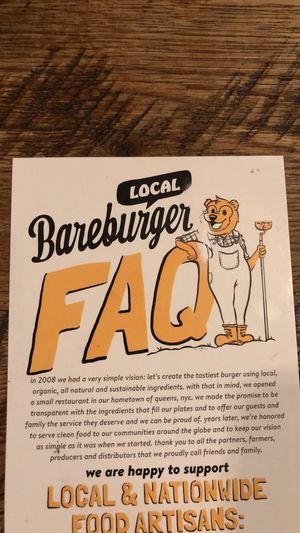 Supports local and organic!  at Bareburger - Financial District in New York City