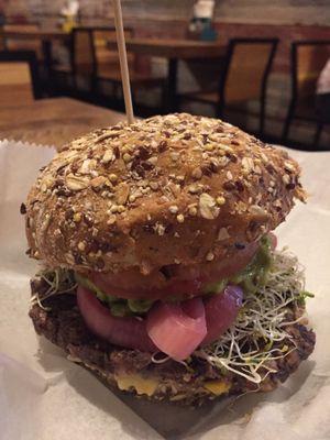 Veggie burger  at Bareburger - Financial District in New York City