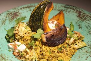 Mejadra vegan at Scarecrow in Auckland