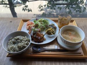 Vegetarian burger menu at Gaia - Ochanomizu Branch in Tokyo