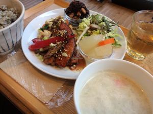 delicious tempeh set lunch at Gaia - Ochanomizu Branch in Tokyo