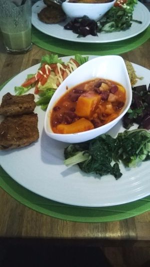 forest plate with squash and beans stew! at Sumski Kuhar in Zagreb