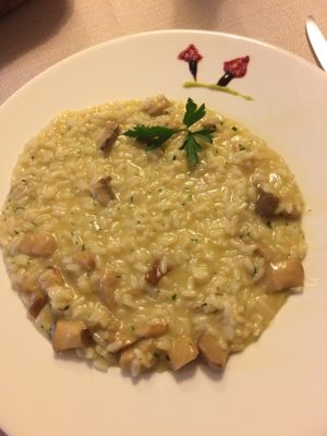 vegan risotto with porcini mushrooms at BioRiso in Milan
