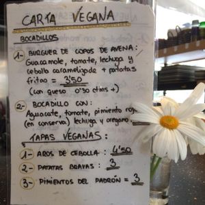 Vegan options at Pentagrama in Cerdanyola Del Valles
