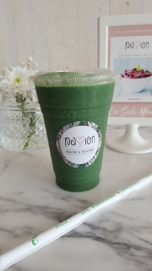 smoothie to go ! pure love smoothie with spirulina at Passion - Santa Eulalia in Ibiza