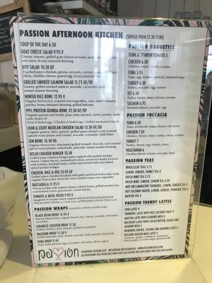 Menu 2 at Passion Cafe at BFit Ibiza Sports Club in Ibiza