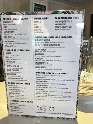Menu 3 at Passion Cafe at BFit Ibiza Sports Club in Ibiza